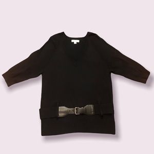 Size XL Michael by Michael Kors black belted sweater